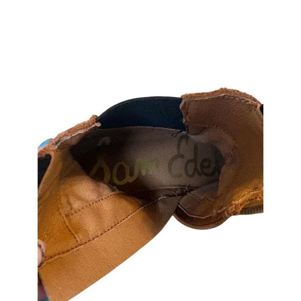 Sam Edelman Laguna Kids Suede Leather Chelsea‎ Boots Ginger Brown Lug Sole 1Y
